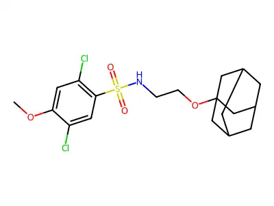 N-[2-(1-adamantyloxy)ethyl]-2,5-dichloro-4-methoxybenzenesulfonamide structure