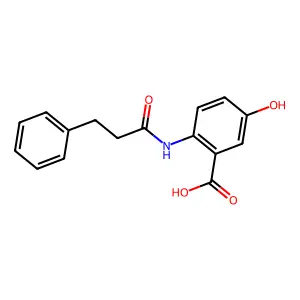 5-Hydroxy-2-[(3-phenylpropanoyl)amino]benzoic acid structure