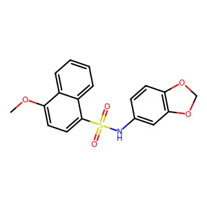 N-(1,3-benzodioxol-5-yl)-4-methoxynaphthalene-1-sulfonamide structure
