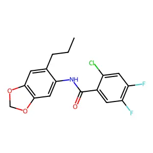 2-chloro-4,5-difluoro-N-(6-propyl-1,3-benzodioxol-5-yl)benzamide structure