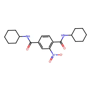 1-N,4-N-dicyclohexyl-2-nitrobenzene-1,4-dicarboxamide structure