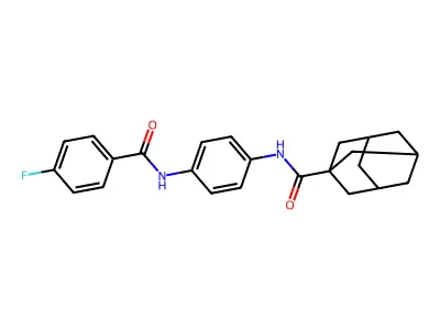 N-[4-[(4-fluorobenzoyl)amino]phenyl]adamantane-1-carboxamide structure