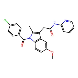 2-[1-(4-chlorobenzoyl)-5-methoxy-2-methylindol-3-yl]-N-pyridin-2-ylacetamide structure
