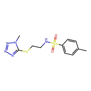 4-methyl-N-[2-(1-methyltetrazol-5-yl)sulfanylethyl]benzenesulfonamide structure