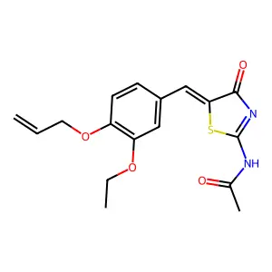 N-[(5Z)-5-[(3-ethoxy-4-prop-2-enoxyphenyl)methylidene]-4-oxo-1,3-thiazol-2-yl]acetamide structure