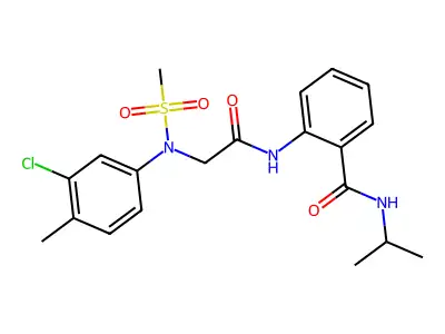 2-[[2-(3-chloro-4-methyl-N-methylsulfonylanilino)acetyl]amino]-N-propan-2-ylbenzamide structure