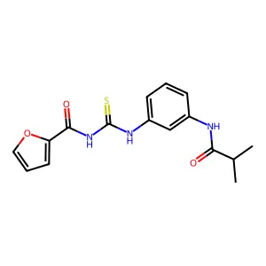 N-[[3-(2-methylpropanoylamino)phenyl]carbamothioyl]furan-2-carboxamide structure