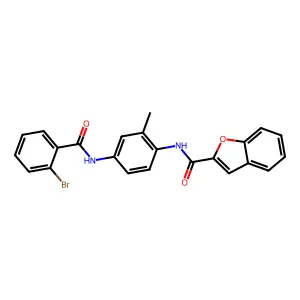 N-[4-[(2-bromobenzoyl)amino]-2-methylphenyl]-1-benzofuran-2-carboxamide structure