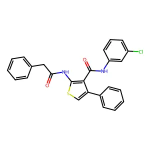 N-(3-chlorophenyl)-4-phenyl-2-[(phenylacetyl)amino]thiophene-3-carboxamide structure