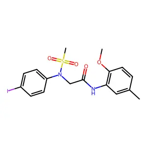 2-(4-iodo-N-methylsulfonylanilino)-N-(2-methoxy-5-methylphenyl)acetamide structure