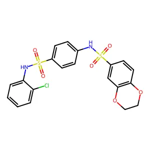 N-[4-[(2-chlorophenyl)sulfamoyl]phenyl]-2,3-dihydro-1,4-benzodioxine-6-sulfonamide structure