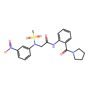 2-(N-methylsulfonyl-3-nitroanilino)-N-[2-(pyrrolidine-1-carbonyl)phenyl]acetamide structure