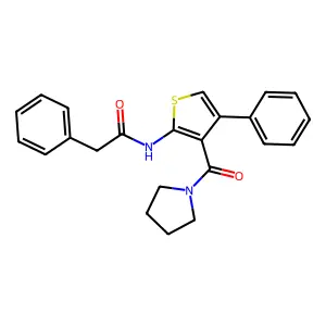 2-phenyl-N-[4-phenyl-3-(pyrrolidin-1-ylcarbonyl)thiophen-2-yl]acetamide structure