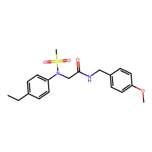 2-(4-ethyl-N-methylsulfonylanilino)-N-[(4-methoxyphenyl)methyl]acetamide structure