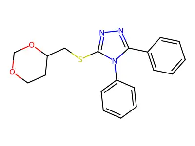 3-(1,3-Dioxan-4-ylmethylsulfanyl)-4,5-diphenyl-1,2,4-triazole structure