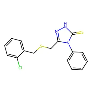 5-{[(2-chlorobenzyl)thio]methyl}-4-phenyl-4H-1,2,4-triazole-3-thiol structure