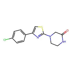 4-[4-(4-Chlorophenyl)-1,3-thiazol-2-yl]piperazin-2-one structure
