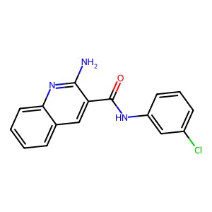 2-amino-N-(3-chlorophenyl)quinoline-3-carboxamide structure