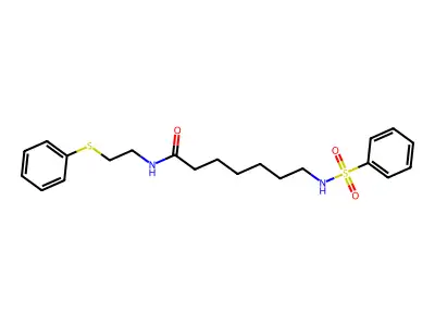7-(benzenesulfonamido)-N-(2-phenylsulfanylethyl)heptanamide structure