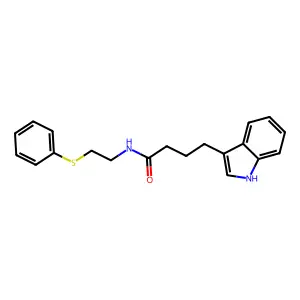 4-(1H-indol-3-yl)-N-(2-phenylsulfanylethyl)butanamide structure