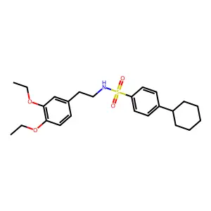 4-cyclohexyl-N-[2-(3,4-diethoxyphenyl)ethyl]benzene-1-sulfonamide structure