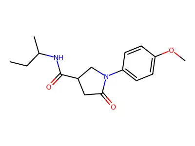 N-butan-2-yl-1-(4-methoxyphenyl)-5-oxopyrrolidine-3-carboxamide structure
