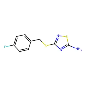 3-(4-Fluoro-benzylsulfanyl)-[1,2,4]thiadiazol-5-ylamine structure