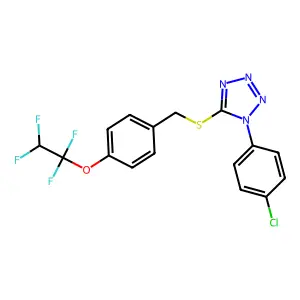 1-(4-chlorophenyl)-5-[[4-(1,1,2,2-tetrafluoroethoxy)phenyl]methylsulfanyl]tetrazole structure
