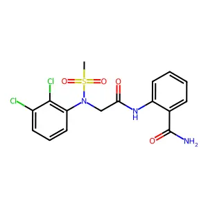 2-[[2-(2,3-dichloro-N-methylsulfonylanilino)acetyl]amino]benzamide structure