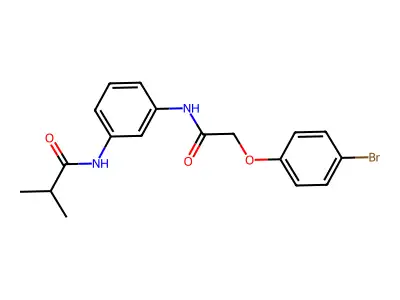 N-(3-{[(4-bromophenoxy)acetyl]amino}phenyl)-2-methylpropanamide structure
