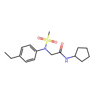 N-cyclopentyl-2-(4-ethyl-N-methylsulfonylanilino)acetamide structure