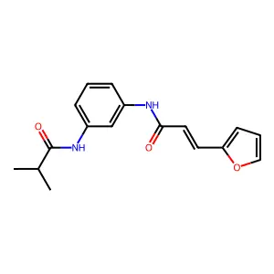 N-[3-[[(E)-3-(furan-2-yl)prop-2-enoyl]amino]phenyl]-2-methylpropanamide structure
