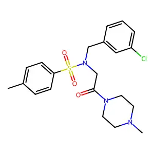 N-[(3-chlorophenyl)methyl]-4-methyl-N-[2-(4-methylpiperazin-1-yl)-2-oxoethyl]benzenesulfonamide structure
