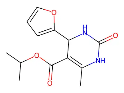 Methylethyl 6-(2-furyl)-4-methyl-2-oxo-1,3,6-trihydropyrimidine-5-carboxylate structure