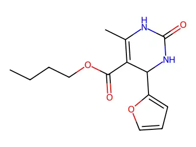 butyl 4-(furan-2-yl)-6-methyl-2-oxo-3,4-dihydro-1H-pyrimidine-5-carboxylate structure