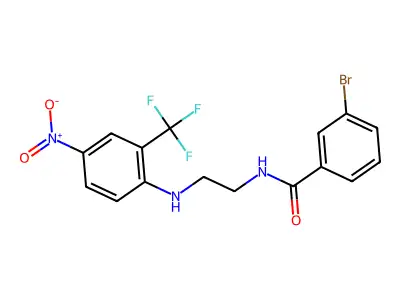 3-bromo-N-[2-[4-nitro-2-(trifluoromethyl)anilino]ethyl]benzamide structure