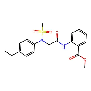 methyl 2-{[N-(4-ethylphenyl)-N-(methylsulfonyl)glycyl]amino}benzoate structure