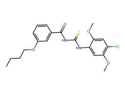 3-butoxy-N-[(4-chloro-2,5-dimethoxyphenyl)carbamothioyl]benzamide structure