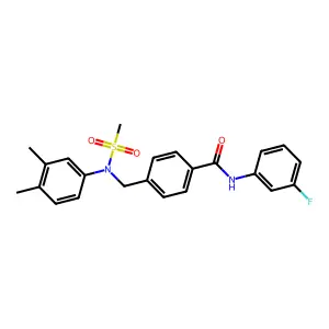 4-[(3,4-dimethyl-N-methylsulfonylanilino)methyl]-N-(3-fluorophenyl)benzamide structure