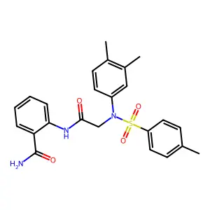 2-({N-(3,4-dimethylphenyl)-N-[(4-methylphenyl)sulfonyl]glycyl}amino)benzamide structure