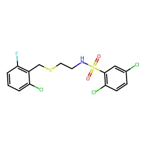 2,5-dichloro-N-{2-[(2-chloro-6-fluorobenzyl)sulfanyl]ethyl}benzenesulfonamide structure