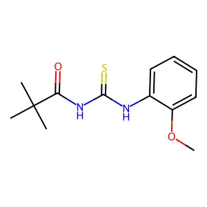 N-[(2-methoxyphenyl)carbamothioyl]-2,2-dimethylpropanamide structure
