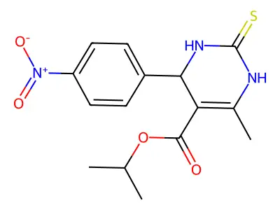 propan-2-yl 6-methyl-4-(4-nitrophenyl)-2-sulfanylidene-3,4-dihydro-1H-pyrimidine-5-carboxylate structure