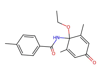 N-(1-ethoxy-2,6-dimethyl-4-oxocyclohexa-2,5-dien-1-yl)-4-methylbenzamide structure