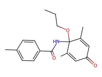 N-(2,6-dimethyl-4-oxo-1-propoxycyclohexa-2,5-dien-1-yl)-4-methylbenzamide structure