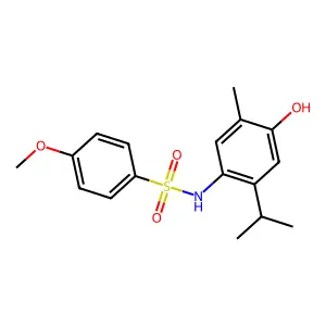 N-(4-hydroxy-2-isopropyl-5-methylphenyl)-4-methoxybenzenesulfonamide structure