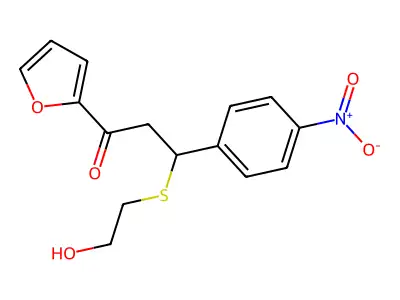 1-(Furan-2-yl)-3-(2-hydroxyethylsulfanyl)-3-(4-nitrophenyl)propan-1-one structure