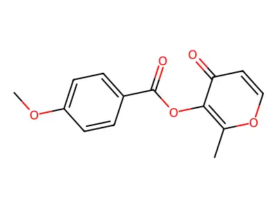 2-methyl-4-oxo-4H-pyran-3-yl 4-methoxybenzoate structure