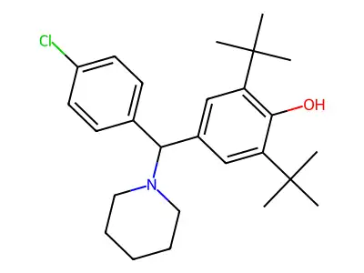 2,6-Di-tert-butyl-4-[(4-chlorophenyl)(piperidin-1-yl)methyl]phenol structure