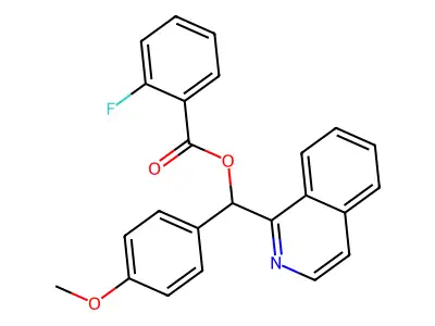 Isoquinolin-1-yl(4-methoxyphenyl)methyl 2-fluorobenzoate structure
